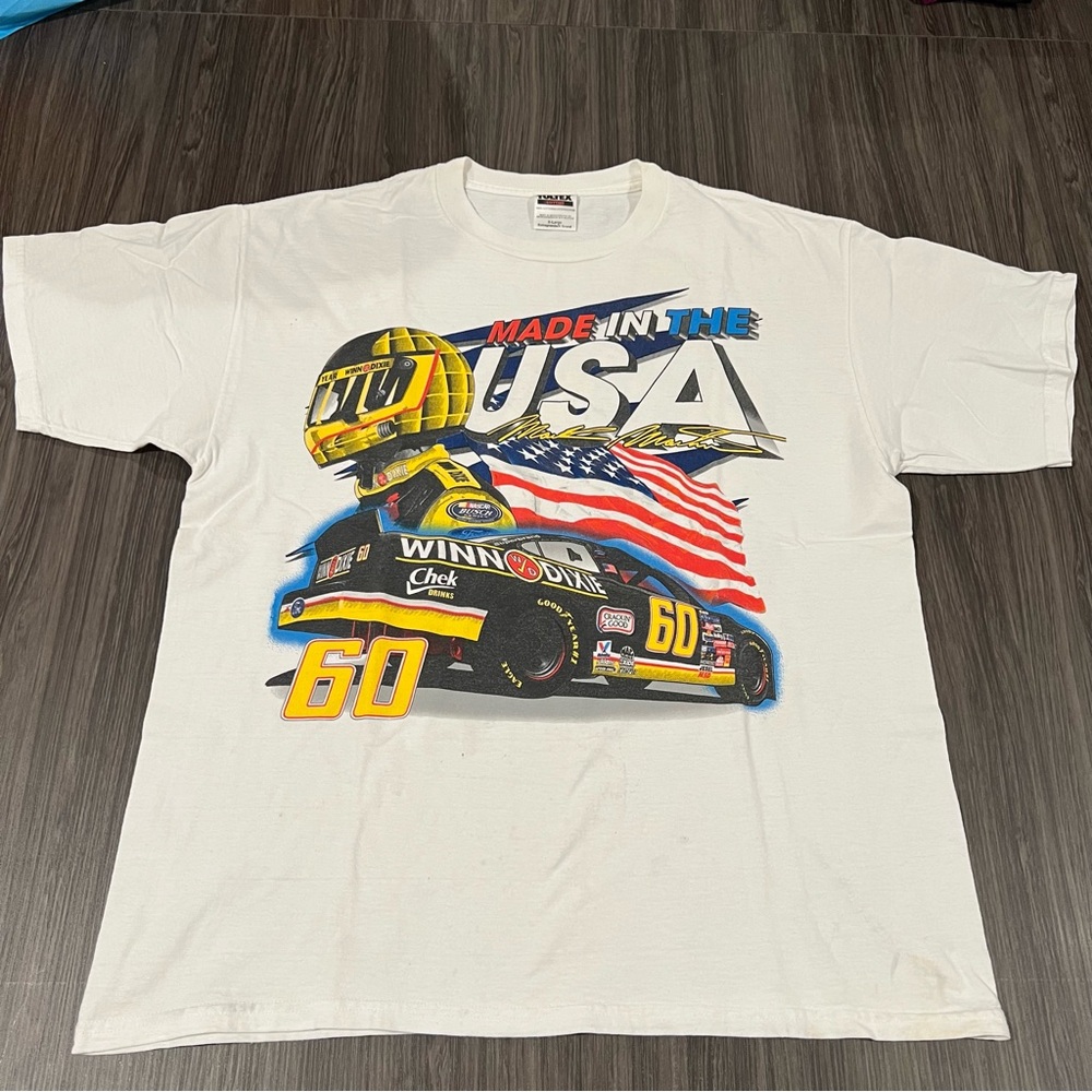 1999 Vintage Mark Martin Racing Shirt. Single stitch #60 Winn Dixie tultex XL